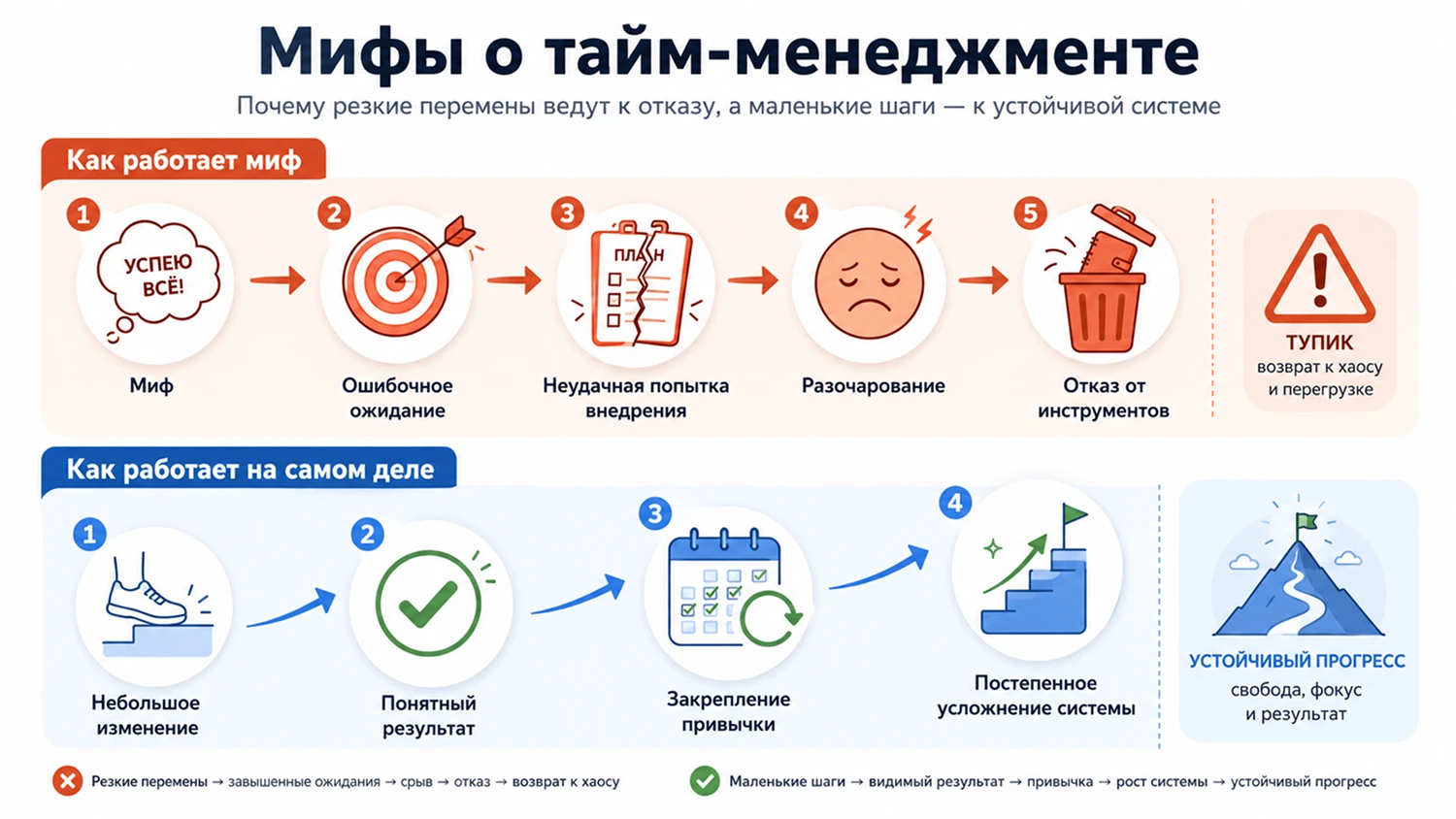Инфографика: мифы о тайм-менеджменте