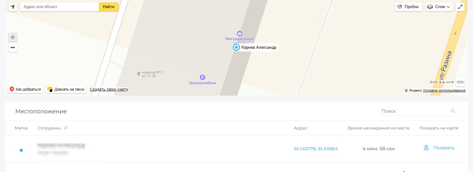 Отчет местоположений Отчет местоположений