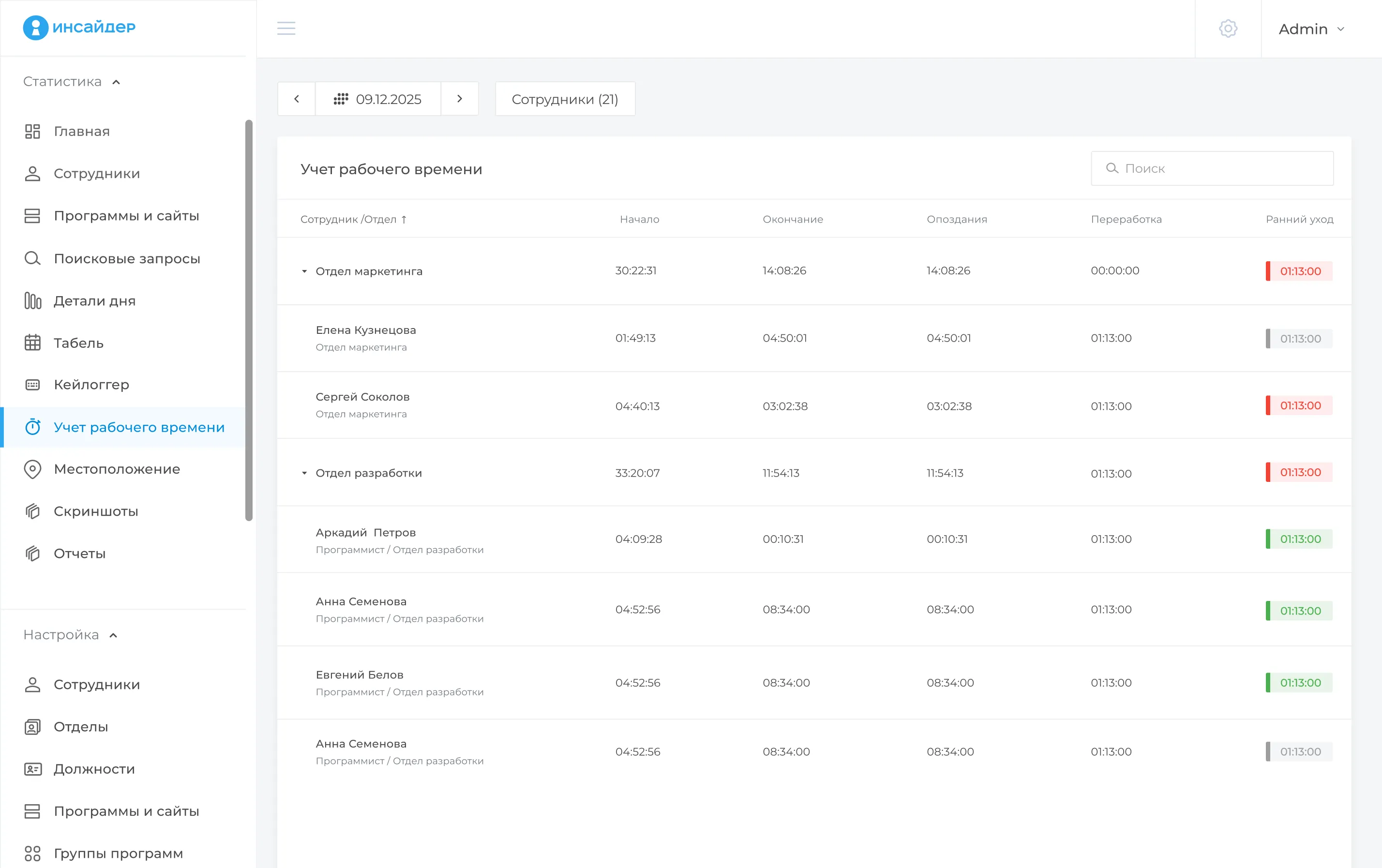 Учет рабочего времени