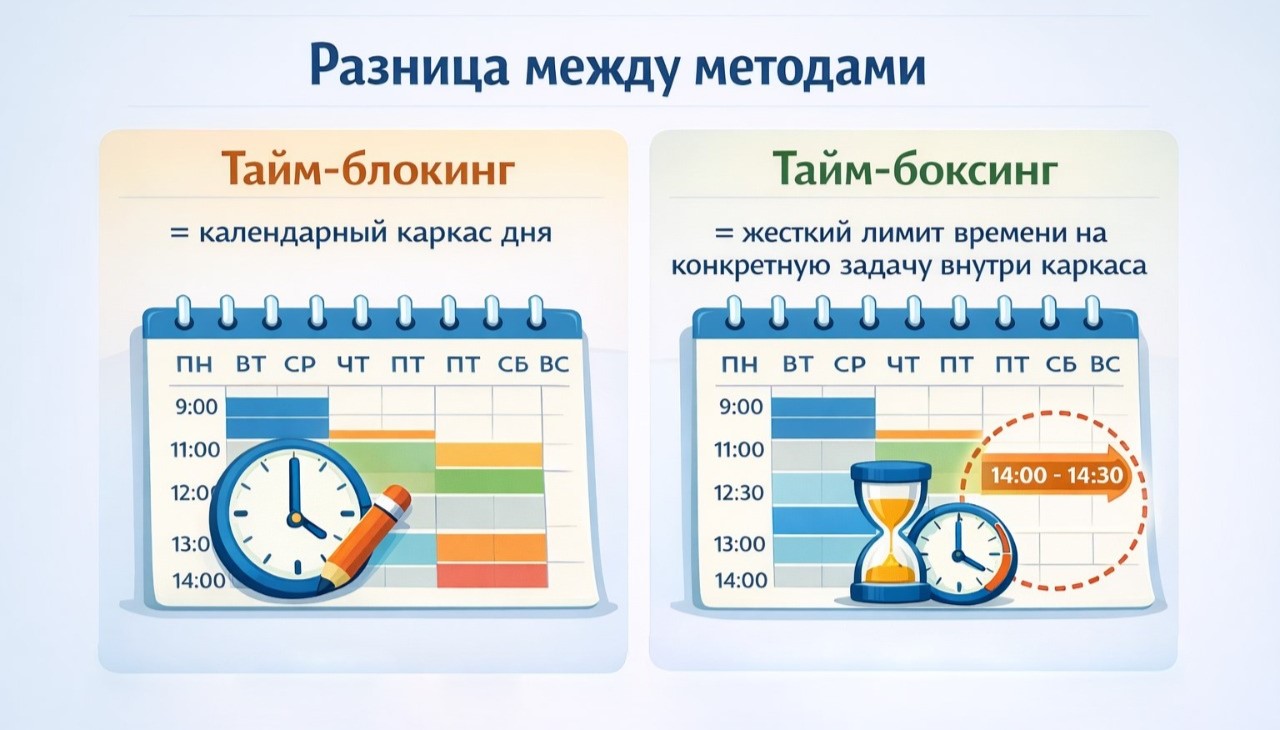 Сочетание тайм-блокинга и тайм-боксинга Сочетание тайм-блокинга и тайм-боксинга